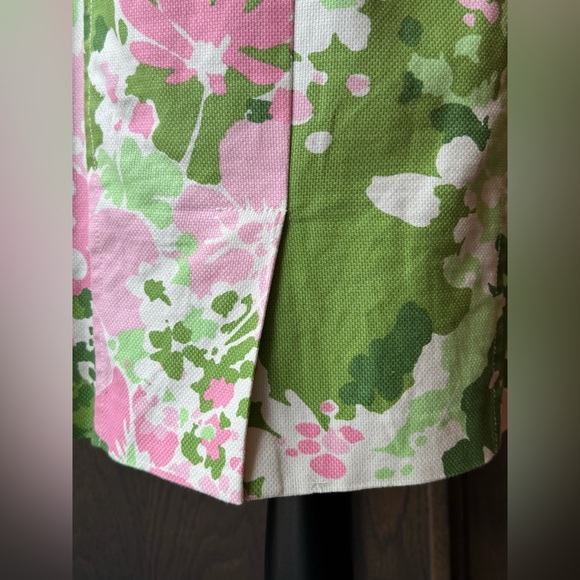 Talbots Green and Pink Floral Midi Shift Dress 8 - Picture 7 of 9